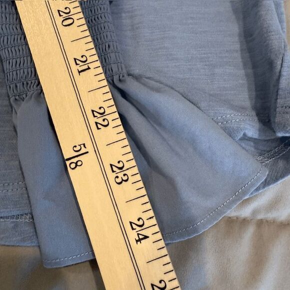 CINQ A SEPT Libby Puff-sleeve Top In Glacier Blue Round Neck Size Small - Picture 11 of 12